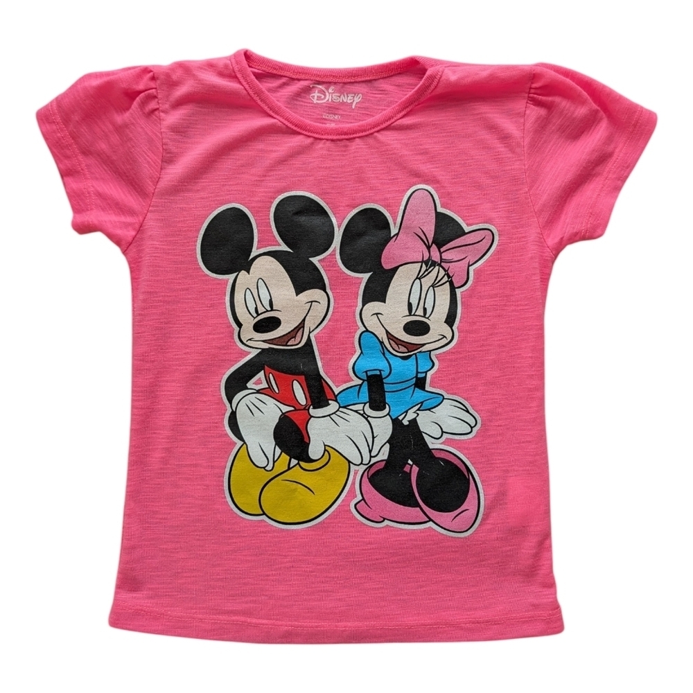 Disney Girls Pink Mickey & Minnie Graphic Tee Size 5T